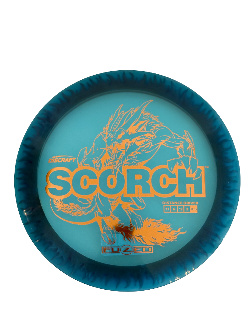Blå FuZed Line Scorch discgolfdisc från DiscSpot i Sverige, perfekt för spelare som vill ha noggrann kontroll