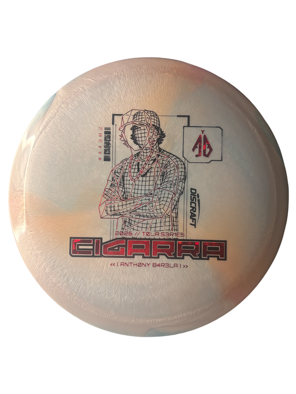 Discraft Anthony Barela 2026 Tour Series Cigarra V2 – fairway driver i Special Blend-plast med exklusiv V2-design.