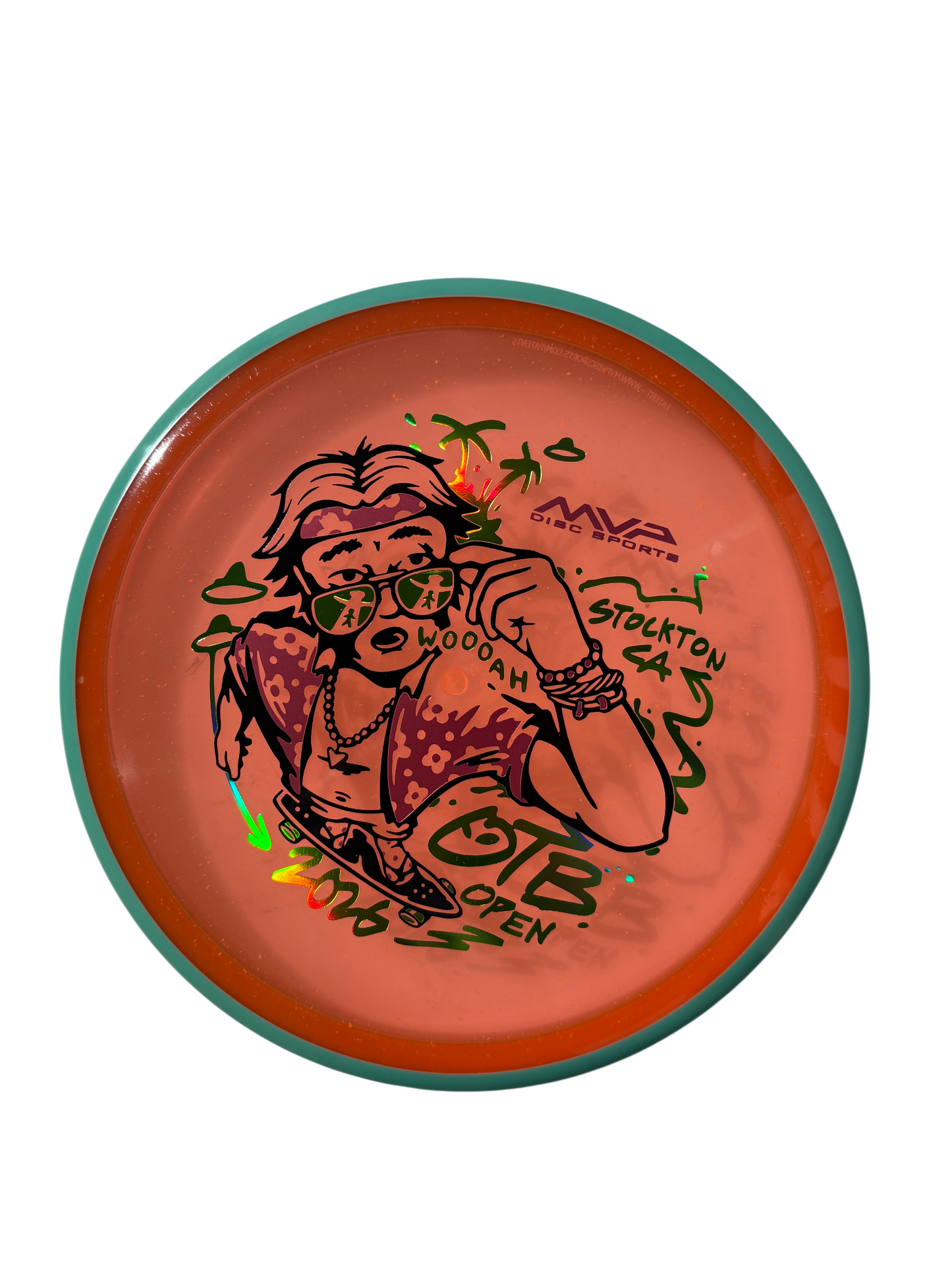 Närbild Axiom Particle Proton Soft Hex 2026 OTB Open disc golf midrange Discspot